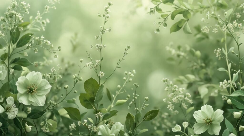 Delicate green floral wallpaper for laptop background