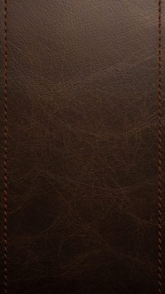 Dark Brown Leather Texture Vertical Wallpaper