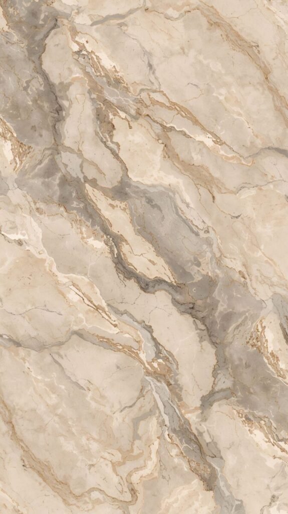 Beige Marble Wallpaper with Natural Veining