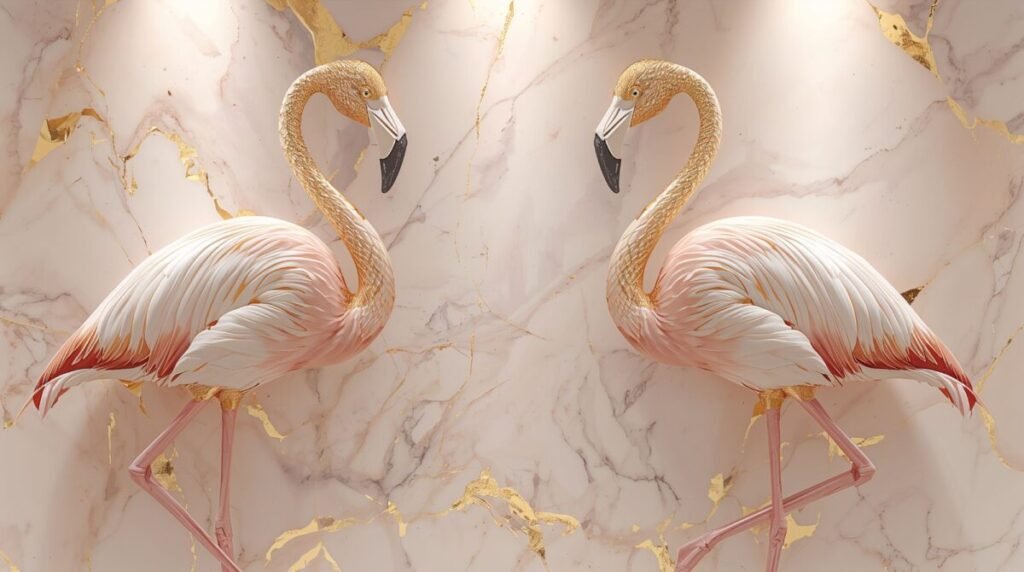Intricately designed luxury flamingo background