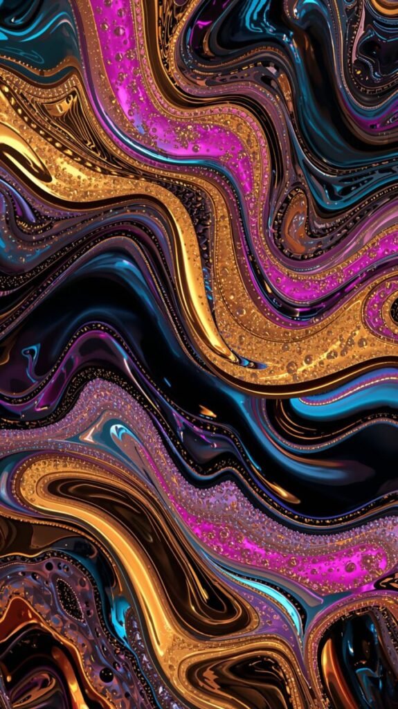 Bold metallic funky mobile wallpaper