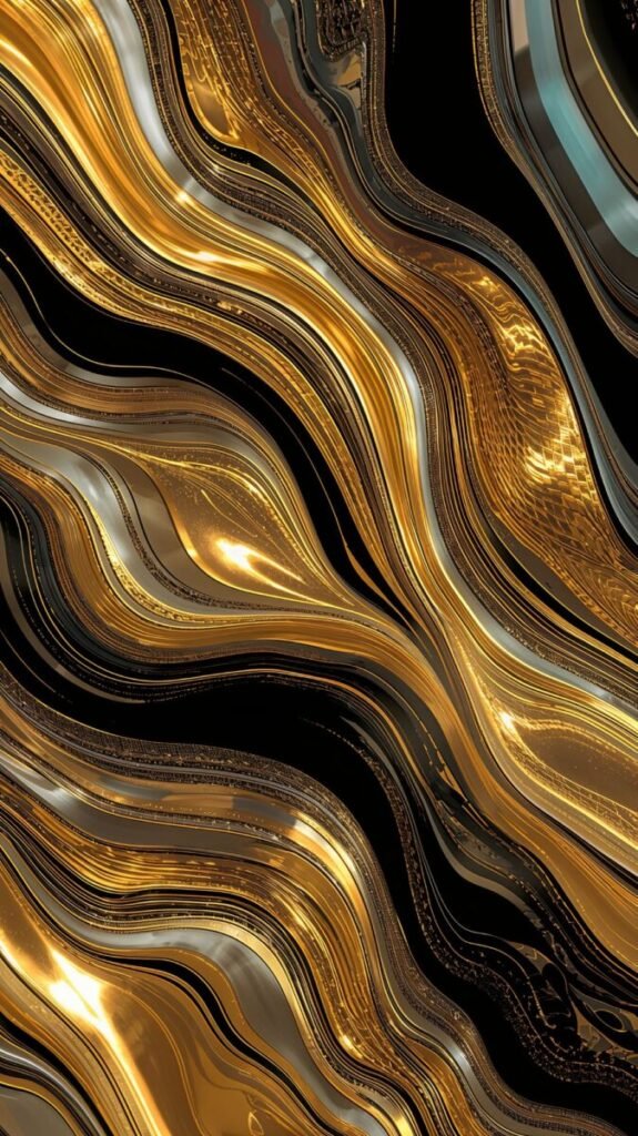 Artistic metallic funky wallpaper design