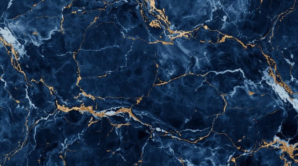 Luxury Navy Blue Marble Texture with Intricate Veining