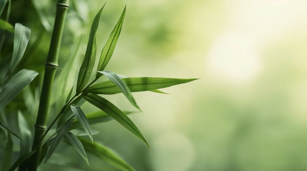 Fresh Bamboo Leaves Close-up Close up of fresh green bamboo leaves macro shot