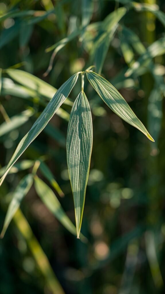 Green Bamboo Leaves Phone Background Fresh bamboo leaves macro photography for smartphone
