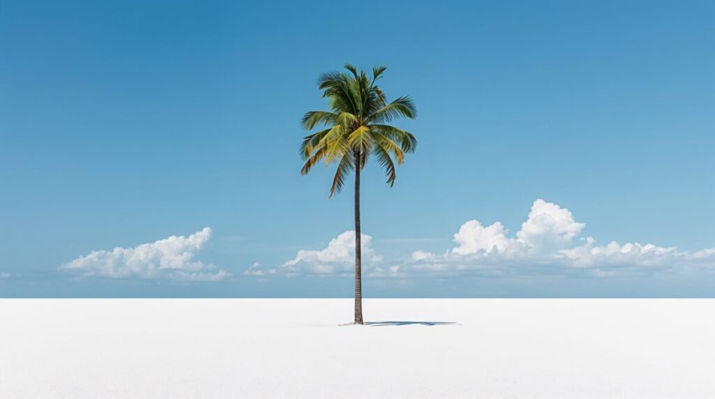 Simple aesthetic solitary palm tree wallpaper