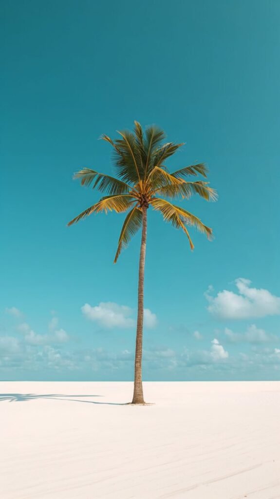 Clean minimalist palm tree smartphone wallpaper