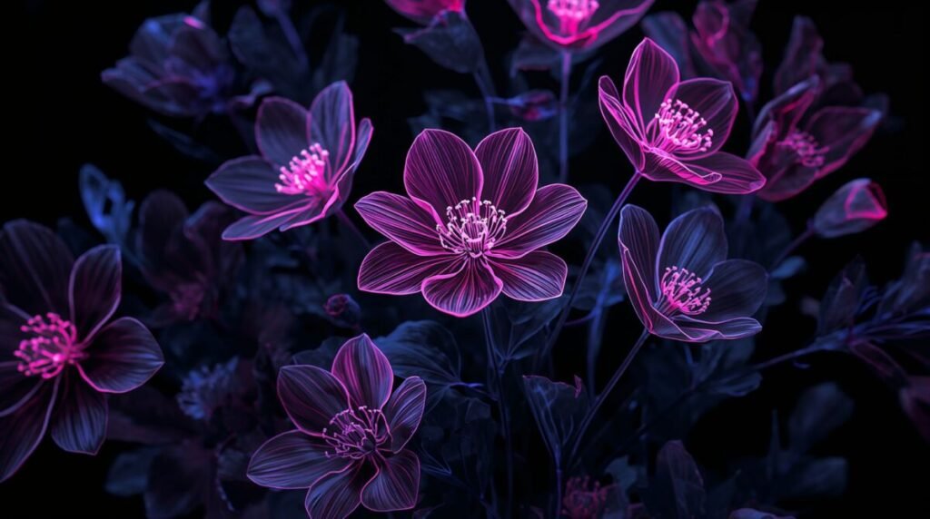 Modern aesthetic dark floral art