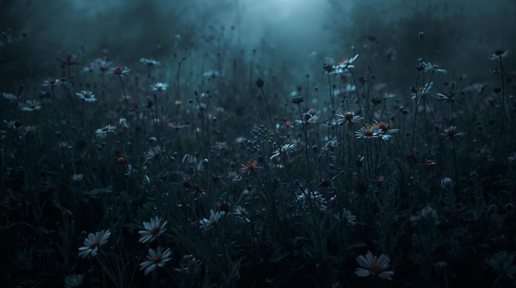 Moody dark botanical background texture