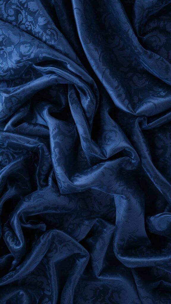 Rich Velvety Fabric Texture Navy Blue Wallpaper