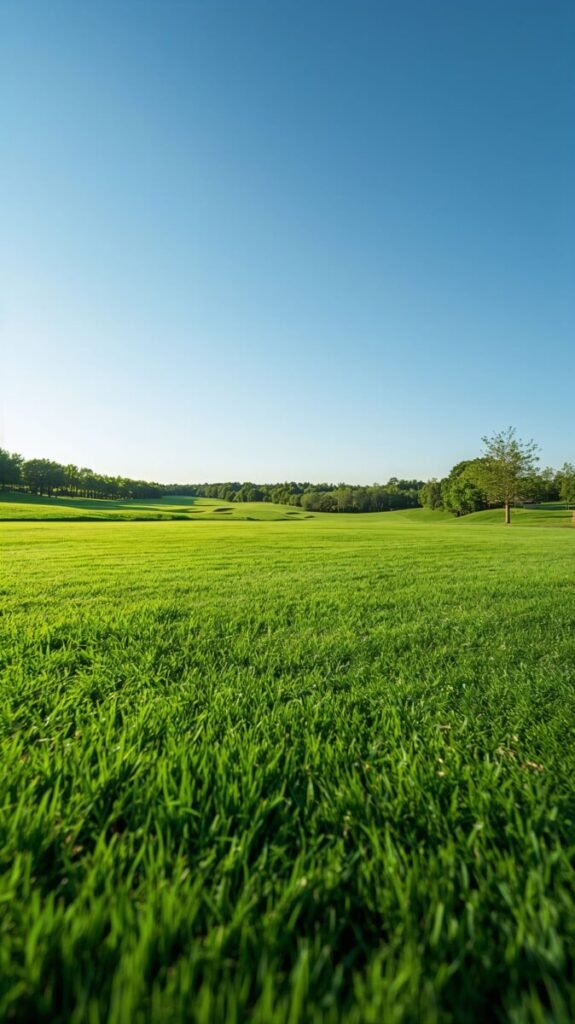 Vibrant green manicured grass texture