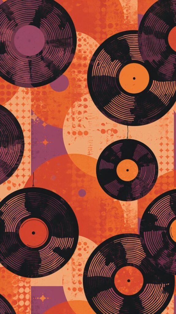 Retro disco era funky phone wallpaper