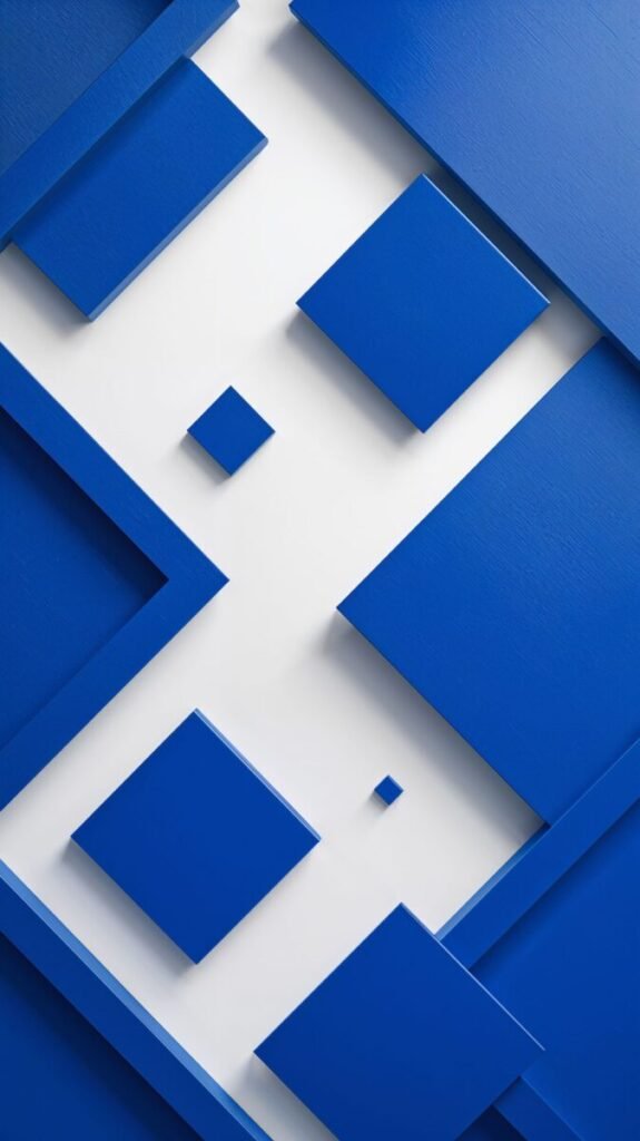 Blue and White Wallpaper - Vertical Geometric Design
