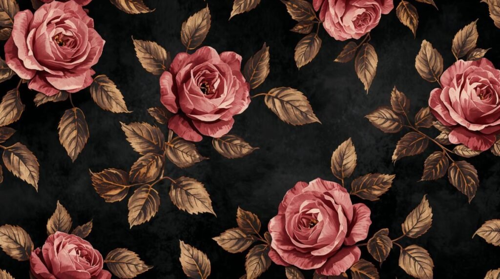 Dark floral pattern with high contrast
