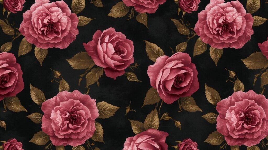 Seamless dark floral pattern wallpaper