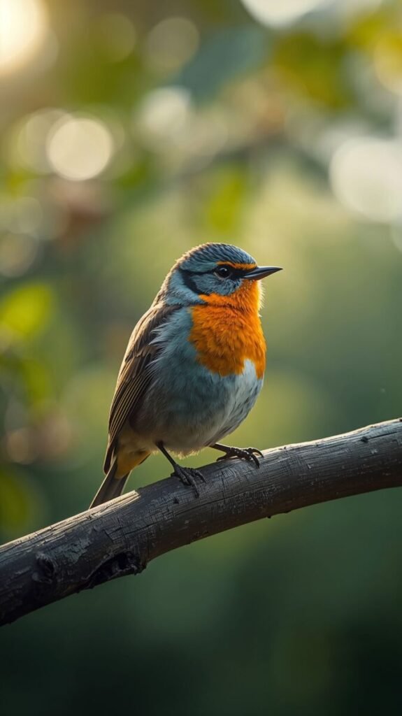 Ultrarealistic colorful bird closeup, vertical