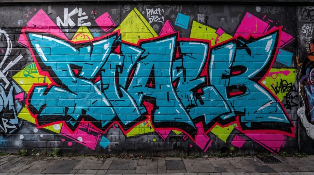 Vibrant 3D Urban Graffiti Wall Art