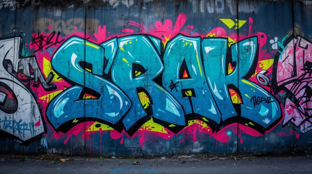 Bold 3D Graffiti Wall Design