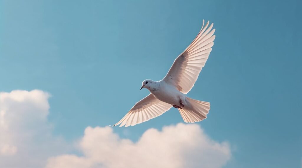 White Dove with sleek feathers and gentle features
