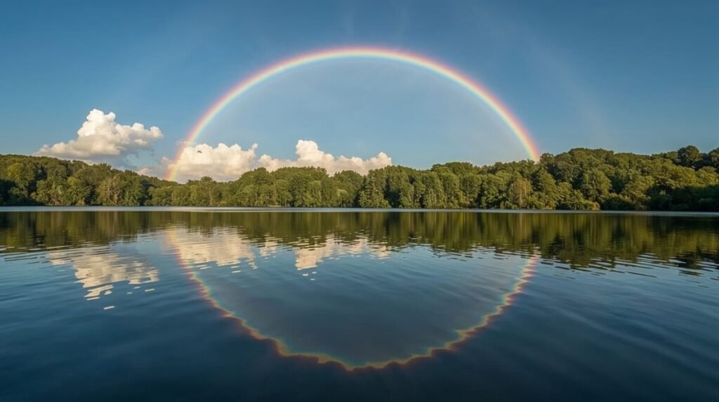 Detailed Vibrant Colorful Rainbow Arch Wallpaper
