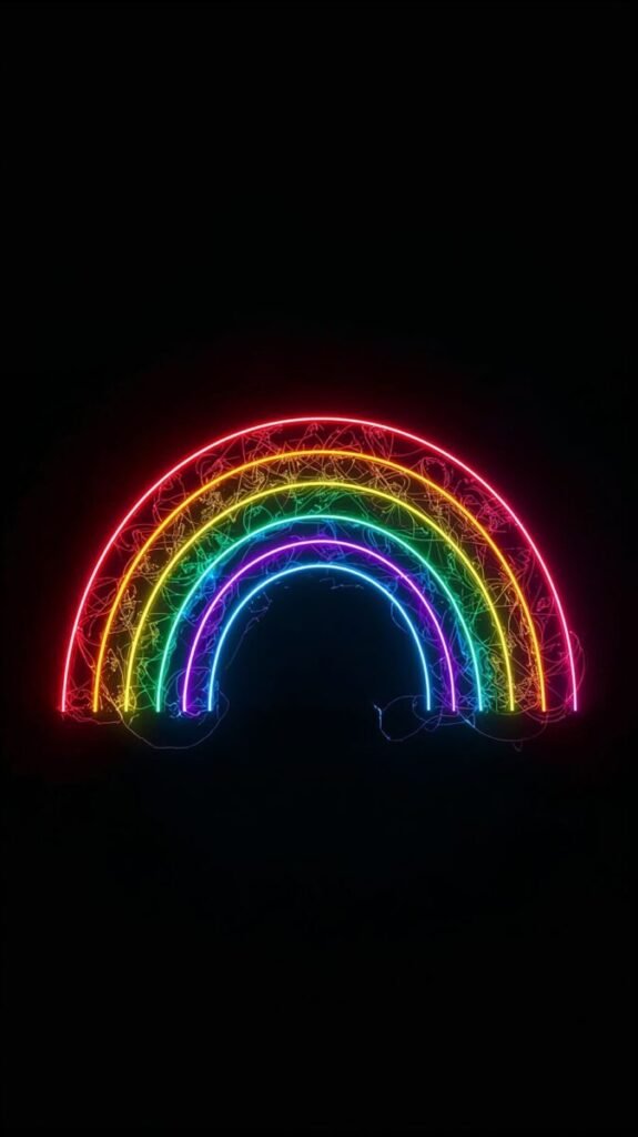Vibrant Neon Style Magical Rainbow High Definition Art