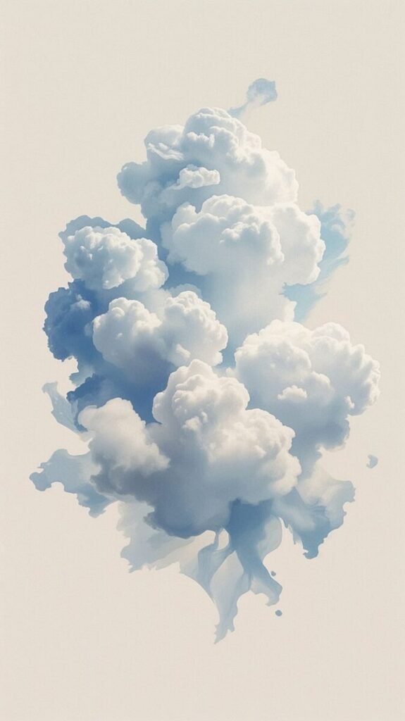 Vertical abstract cloud surreal shapes