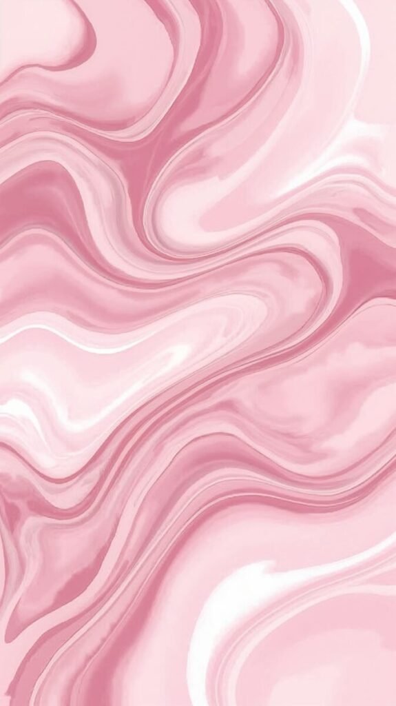 Vertical flowing pink and white abstract wallpaper