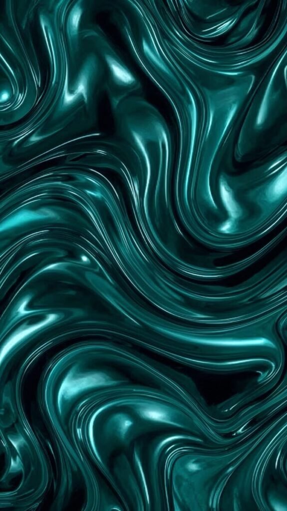 Vertical Abstract Teal Waves Art Background