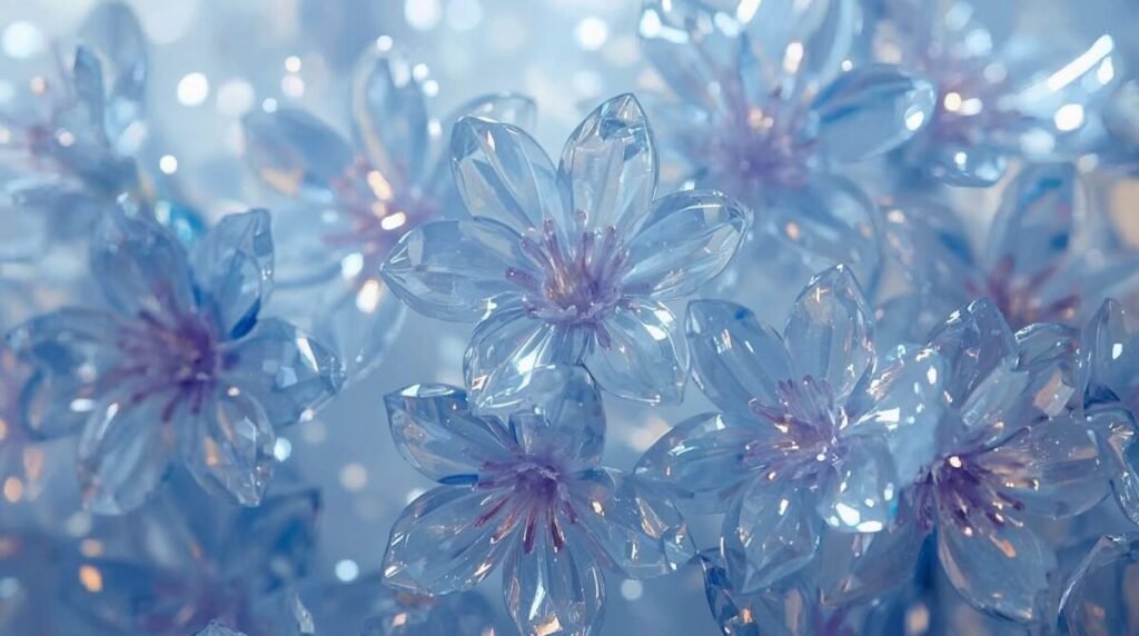 Third Blue Floral Wallpaper with Intricately Glowing Cobalt Accents