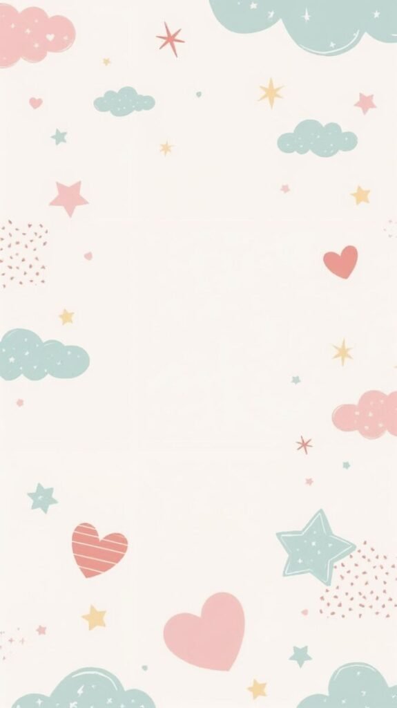 Dreamy pastel cloud illustration vertical