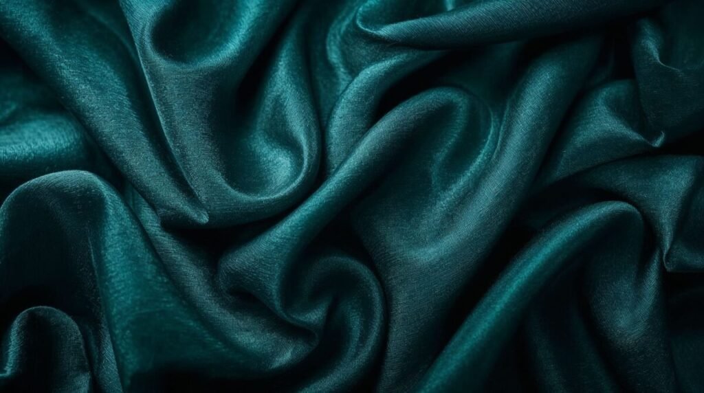 Premium Dark Teal Silk Texture Wallpaper