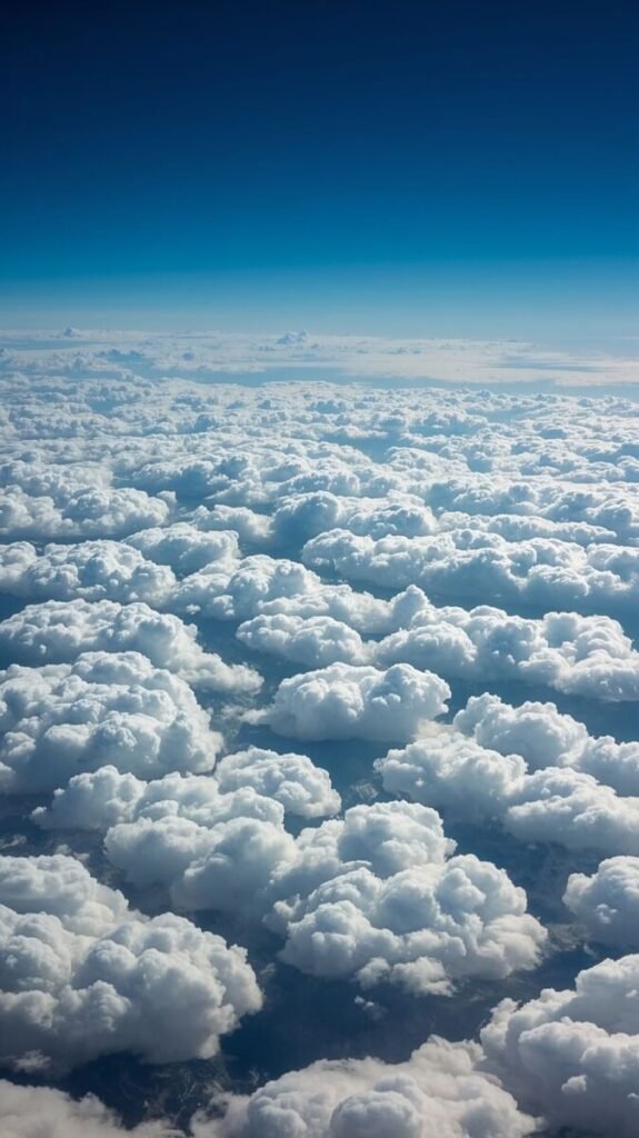 Vertical wallpaper of a dense cotton-soft cloud layer