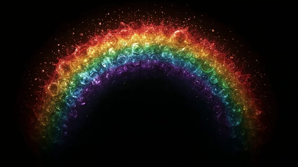 Digital Art Depiction of a Vibrant Magical Rainbow