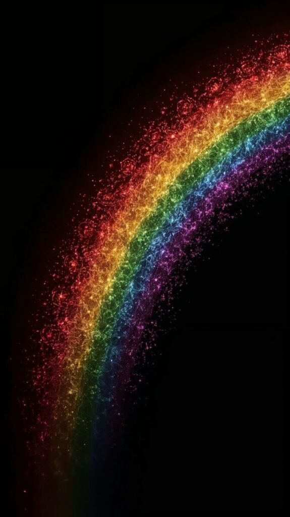 Intricate Digital Art Rainbow for Phone Screen