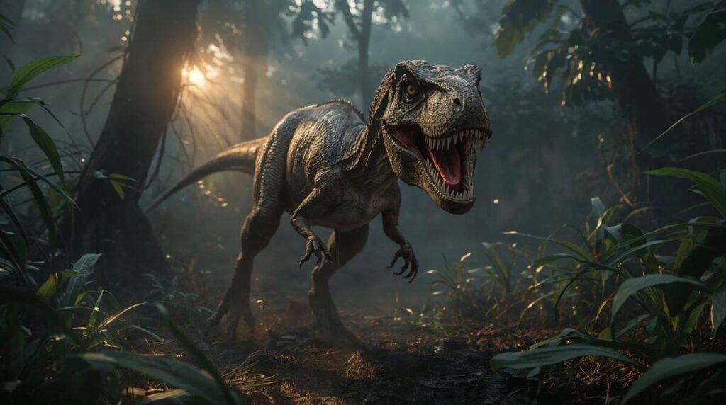 Fierce Velociraptor with Sharp Jagged Teeth