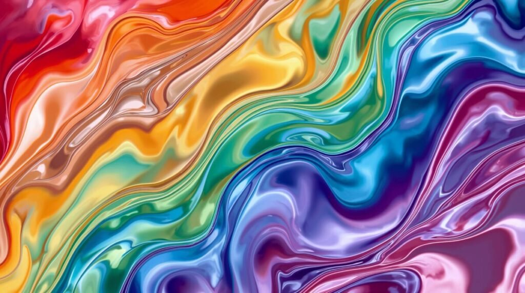 Abstract Flowing Liquid Rainbow Background