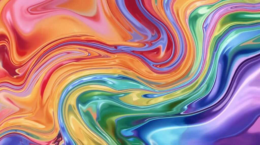 Vibrant Blended Liquid Rainbow Textures
