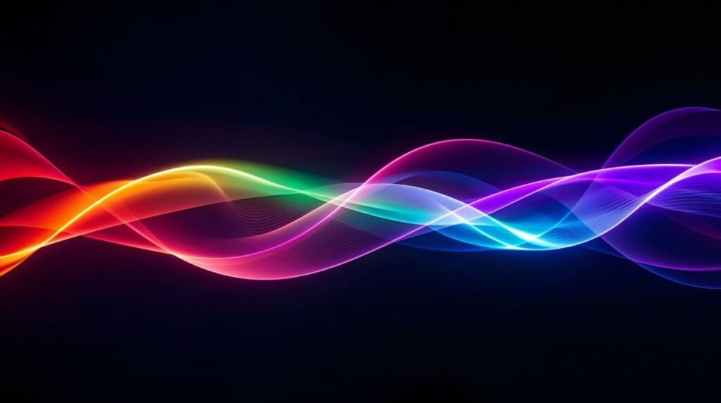 Cinematic Flowing Rainbow Waves Background