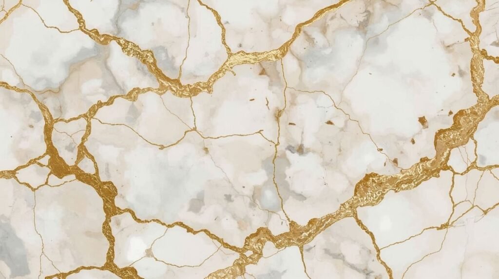 Golden Marble Wallpaper with Intricate White and Gold Veining
