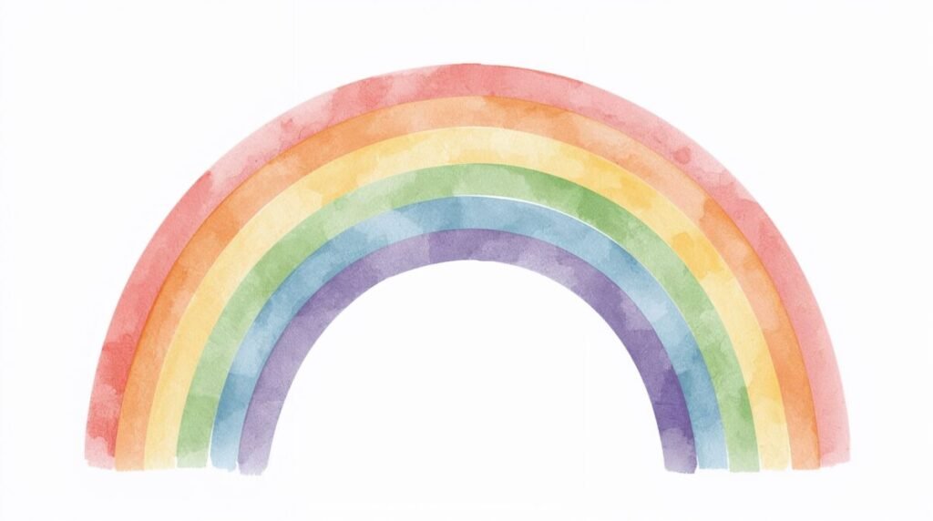 Handpainted Watercolor Rainbow with Soft Textures