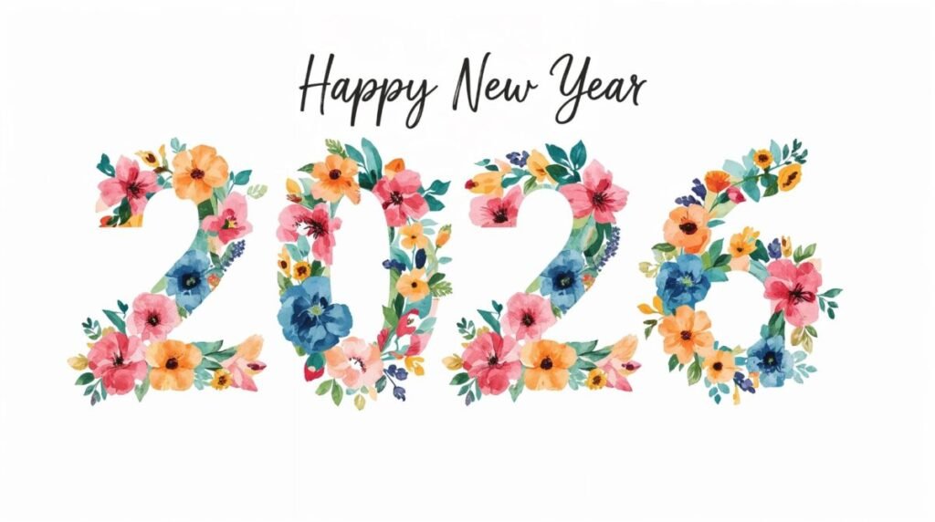 Artistic Happy New Year 2026 Desktop Wallpaper
