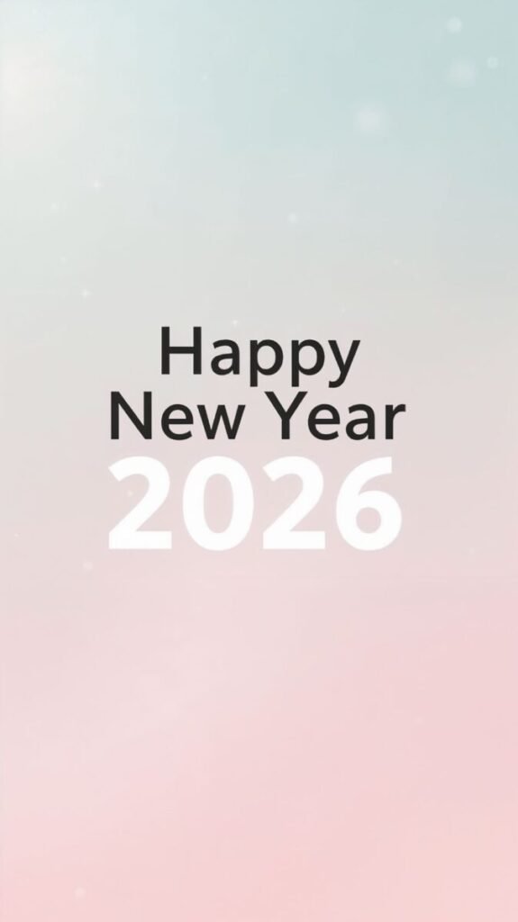 Minimalist New Year 2026 Phone Background