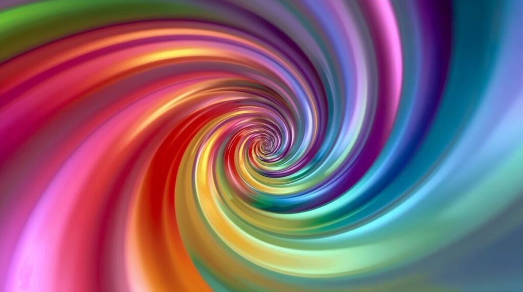 Hypnotic Rainbow Spiral Vortex Wallpaper with Smooth Gradients