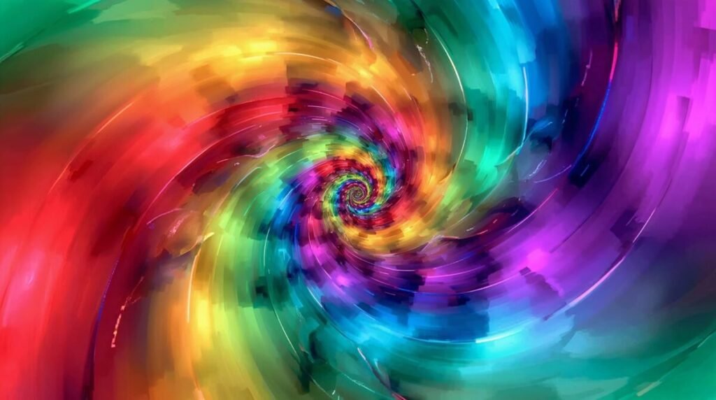 Vibrant Rainbow Vortex with Smooth Color Transitions