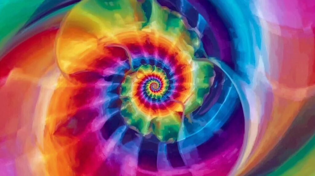Lucid Realism Hypnotic Rainbow Spiral Abstract Art