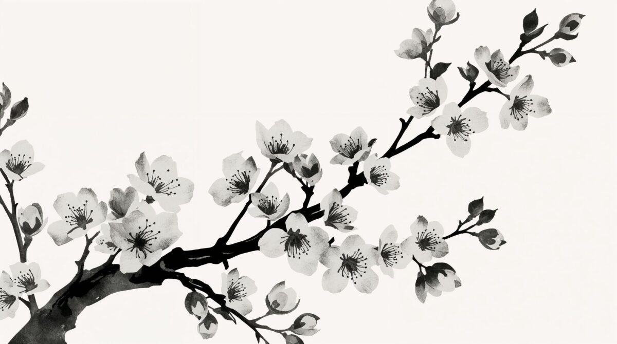 Black and White Floral Wallpaper