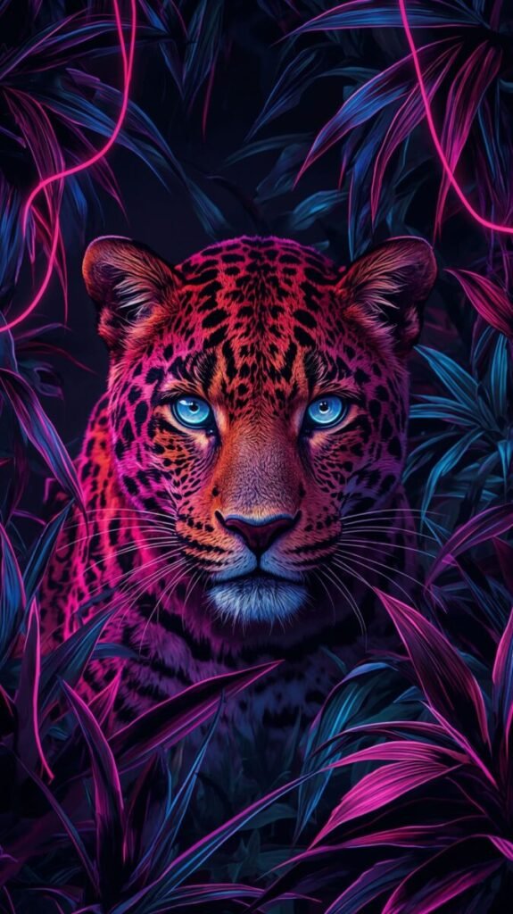 Close-up of a Leopard's face with piercing eyes, suitable for phone wallpaper