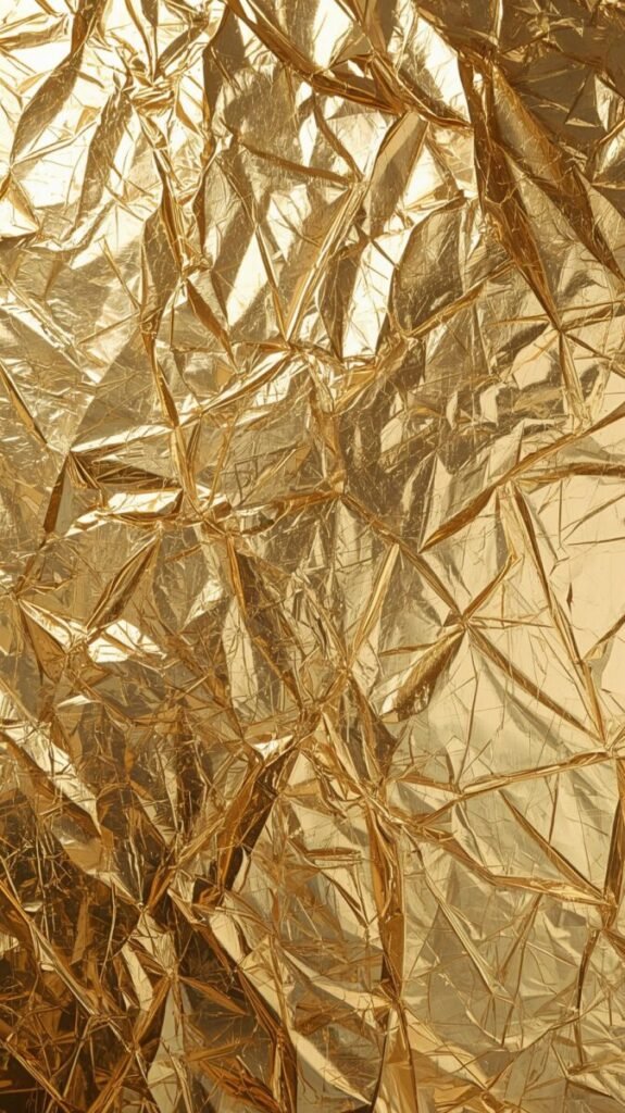 Detailed Vertical Luxurious Gold Foil Texture Wallpaper