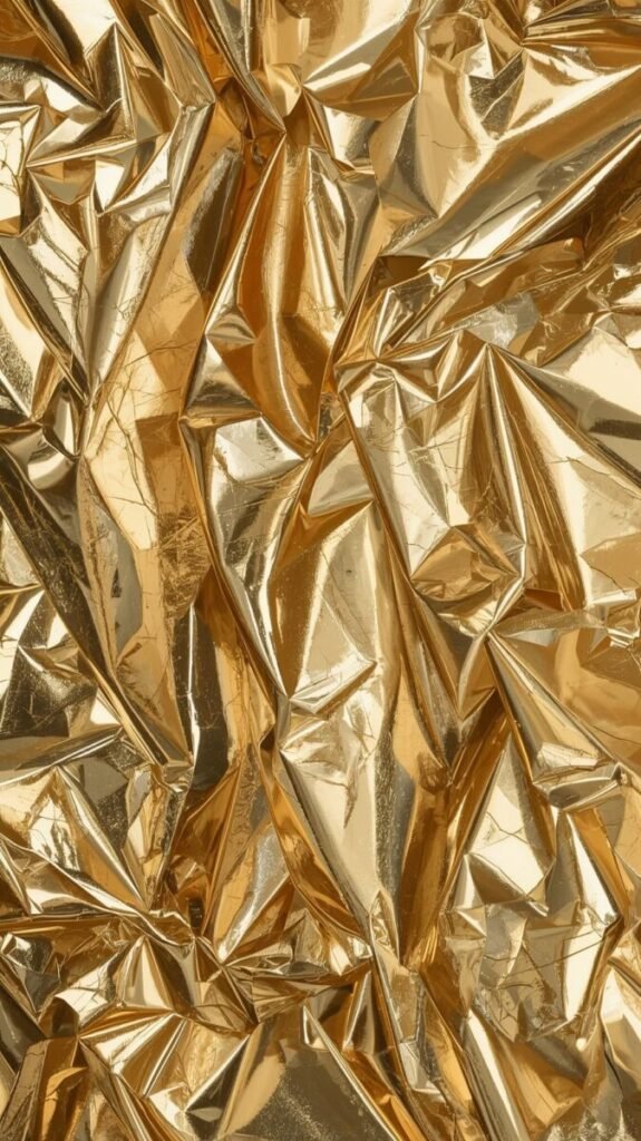 Vertical Luxurious Gold Foil Texture Wallpaper with Intricate Shimmer