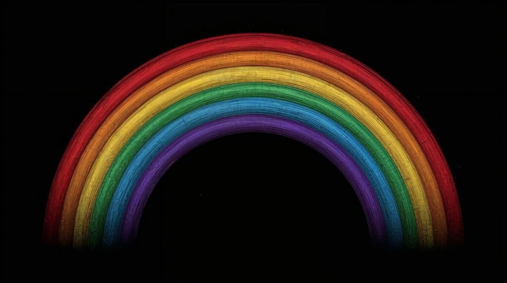 Magical Rainbow with Intricate Textures and Bright Colors